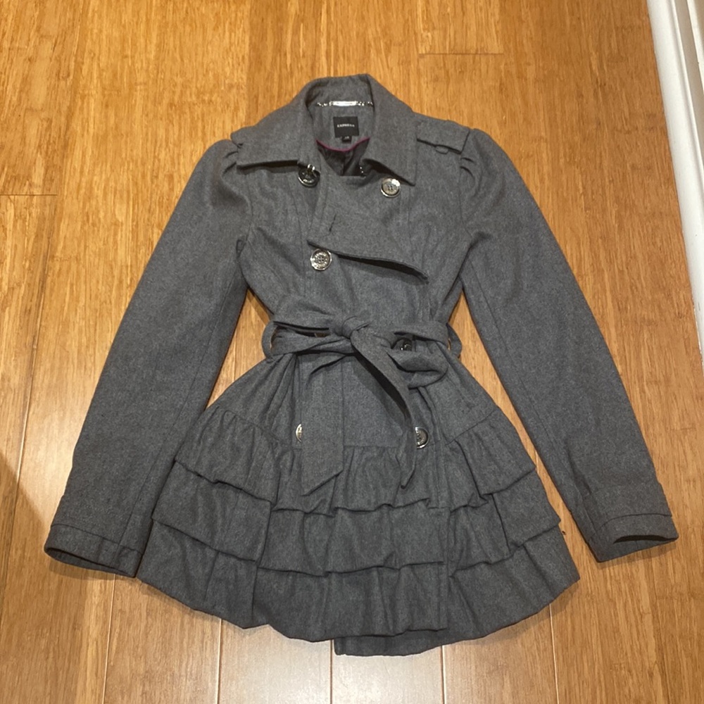 Ruffle peacoat